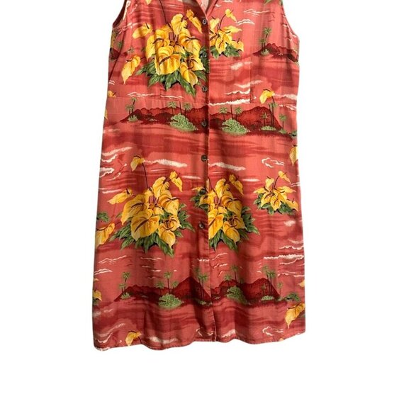 Tommy Bahama Silk Sleeveless Shirt Dress, Size 14, Hawaiian Floral Print - Picture 13 of 16
